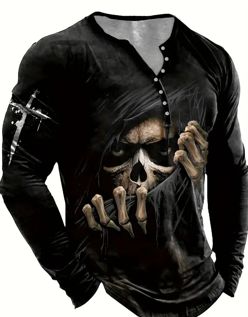 Men's Digital Printing Casual Long Sleeve